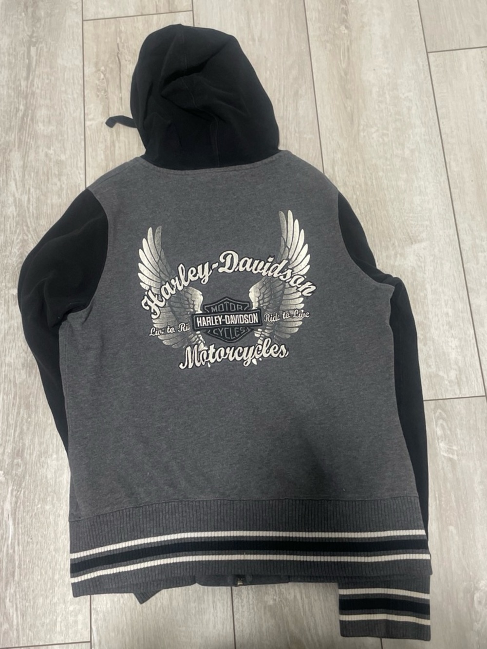 Harley-Davidson Black & Gray Winged Logo Hoodie